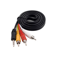 Кабель AV Mini Jack 3.5 мм на три тюльпана 0,6м (для тв без HDMI)