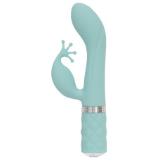 Розкішний вібратор-кролик Pillow Talk - Kinky Teal з кристалом Сваровські, потужний Розкішний вібратор-кролик Pillow Talk - Kinky Teal з кристалом Сваровські, потужний