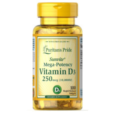 Vitamin D3 250mcg(10000 IU) Mega-Potency - 100 softgels Vitamin D3 250mcg(10000 IU) Mega-Potency - 100 softgels