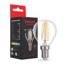 Світлодіодна філаментна лампа Vestum G45 Е14 4Вт 220V 4100К 1-VS-2225 Світлодіодна філаментна лампа Vestum G45 Е14 4Вт 220V 4100К 1-VS-2225