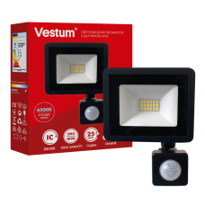 Світлодіодний прожектор с датчиком руху Vestum 10W 800Лм 6500K 180-260V IP65 1-VS-3019 Світлодіодний прожектор с датчиком руху Vestum 10W 800Лм 6500K 180-260V IP65 1-VS-3019
