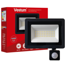 Світлодіодний прожектор з датчиком руху Vestum 50W 4000Лм 6500K 180-260V IP65 1-VS-3022 Світлодіодний прожектор з датчиком руху Vestum 50W 4000Лм 6500K 180-260V IP65 1-VS-3022