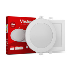 Круглий світлодіодний врізний світильник Vestum 12W 6000K 220V 1-VS-5109