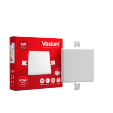 Акцiя! квадратний світлодіодний врізний світильник "без рамки" Vestum 9W 4100K 1-VS-5602
