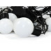 Гирлянда черный провод белый шарик 4см (микс) BLACK-LINE-BALL-20M-1 50шт 8339