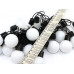 Гирлянда черный провод белый шарик 4см (микс) BLACK-LINE-BALL-20M-1 50шт 8339