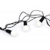 Гирлянда черный провод белый шарик (микс) BLACK-LINE-BALL-40M-1 100шт 8341