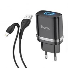 Зарядное устройство 220В USBx1 с кабелем USB - Lightning Hoco N1 Ardent 120шт 8135 Зарядное устройство 220В USBx1 с кабелем USB - Lightning Hoco N1 Ardent 120шт 8135