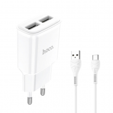 Зарядное устройство 220В USBx2 с кабелем USB - Type C Hoco C88A Star Round 120шт 8130 Зарядное устройство 220В USBx2 с кабелем USB - Type C Hoco C88A Star Round 120шт 8130