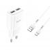 Зарядное устройство 220В USBx2 с кабелем USB - Type C Hoco C88A Star Round 120шт 8130