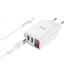 Зарядное устройство 220В USBx2 с кабелем USB - micro USB Hoco C86A Illustrious 130шт 8128 Зарядное устройство 220В USBx2 с кабелем USB - micro USB Hoco C86A Illustrious 130шт 8128