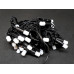 Гирлянда 40 матовых шестигранных ламп черный провод (микс) PLASTIC-40-7M-BLACK-LINE 100шт 8470